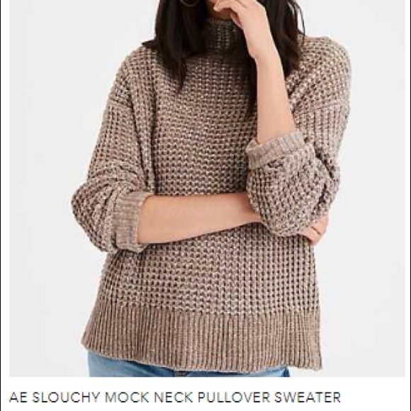 American Eagle slouchy mock neck pullover sweater - Picture 2 of 6